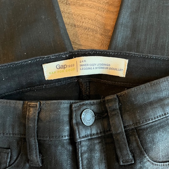 GAP inner cozy leggings in black waxed size 24 - Picture 5 of 5